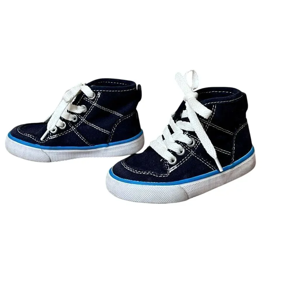 The Children's Place Mid Rockstar Blue High Top Sneaker Toddler 6 Rockabilly‎